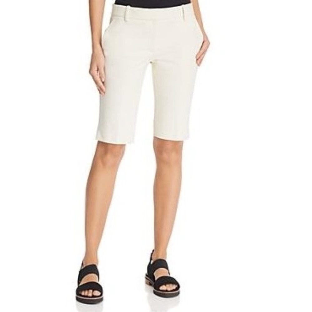 Theory Cream Bermuda Shorts with Belt Loops